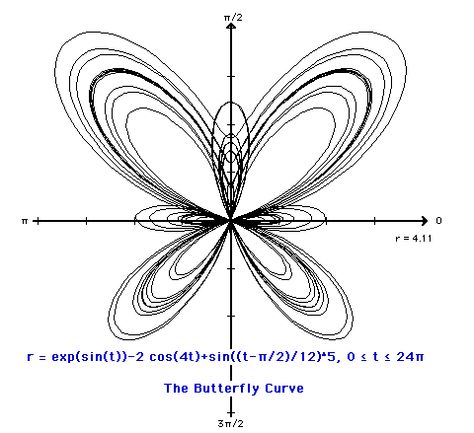 Polar graphing equation Chaos Theory Tattoo Butterflies, Desmos Art With Equation, Calculus Tattoo, Desmos Graphing Art, Graph Tattoo, Chaos Theory Tattoo, Desmos Art, Parametric Equations, Line Tattoo Ideas