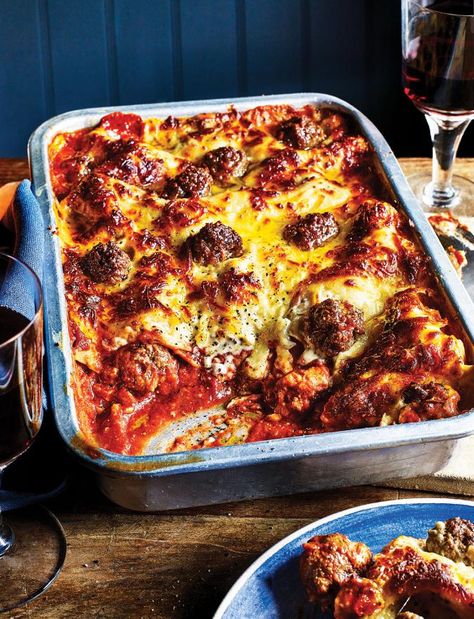 Meatball lasagne recipe | Sainsbury's Magazine Sainsburys Recipes, Lasagne Recipes, Mince Recipes, Lasagna Recipe, Food Magazine, Beef Dishes, Main Meals, Meat Recipes, Savoury Food