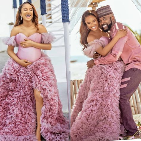 Banky W and Adesua Etomi are proud parents as they have welcomed a baby boy! The couple who got married in November 2017, welcomed their son four weeks ago.   Adesua shared photos from her maternity shoot on her Instagram page this morning to celebrate her birthday which is today February 22. The proud new […] Pregnancy Birthday Outfit, Maternity Photoshoot Outfit Ideas, Adesua Etomi, Tulle Maternity Dress, Photoshoot Outfit Ideas, Maternity Photoshoot Outfits, Maternity Gowns, Tulle Gown, Cap Dress