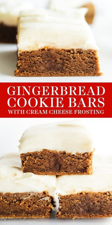 Gingerbread Bars, Gingerbread Cookie Bars, Bars With Cream Cheese Frosting, Bars With Cream Cheese, Orange Cream Cheese, Foods Ideas, Gingerbread Recipe, Gingerbread Cake, Gingerbread Cookie