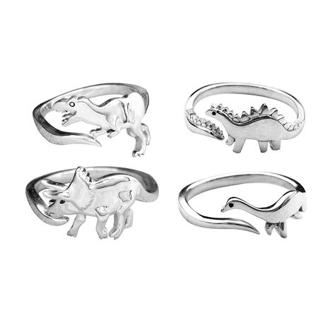 PRICES MAY VARY. Tyrannosaurus and Triceratops rings：Going back to the Jurassic era is an interesting thing I think Tyrannosaurus and Triceratops will be a very suitable couple, just like you and me Legend has it that 200 million years ago, a Tyrannosaurus fell in love with a triceratops. Regardless of the opposition of their respective dragon clan, they decided to elope to the Alex Forest to avoid being chased by the same clan. One eats meat and the other is vegetarian, and lives happily togeth Dinosaur Rings, Dinosaur Ring, Rings Cute, Dinosaur Jewelry, Ring Party Jewelry, Dinosaur Theme, Kraf Diy, Adjustable Jewelry, Band Jewelry