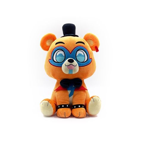 Glam Rock Freddy, Golden Freddy Plush, Blue Top Hat, Fnaf Plush, Blue Face Paint, Smiling Mouth, Freddy Plush, Billy Kid, Glamrock Freddy