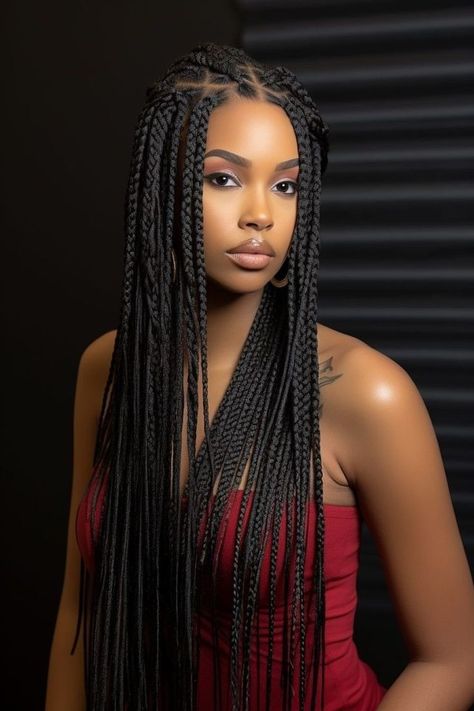 Haircuts For Curly Wavy Hair, Braids Asian, Chunky Box Braids, Braids With Shaved Sides, Twist Box Braids, Knotless Box Braids, Curly Wavy Hair, Medium Box Braids, Braided Hairstyles For Black Women Cornrows