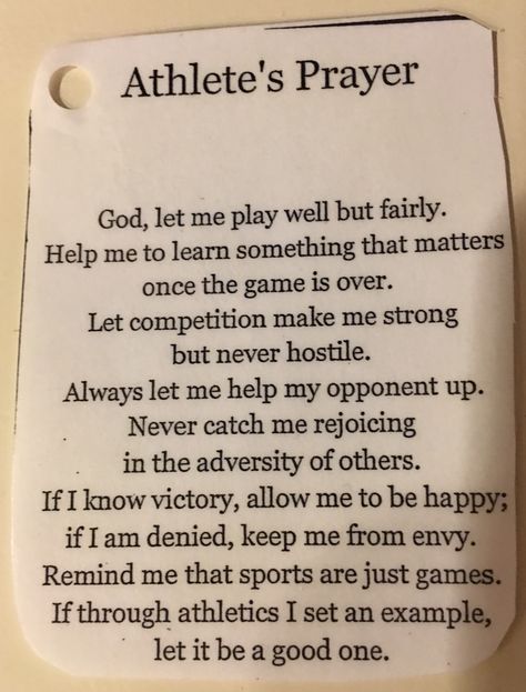 athlete's prayer Prayer For Athletes, Prayers For Athletes, Prayers For Athletes Sports, Prayers For Game Day, Prayer For Sports Game, Athlete Bible Study, Sports Prayers, Wrestlers Prayer, Bible Verse For Athletes