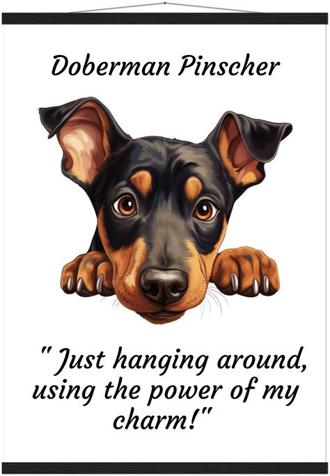 Custom Doberman Pinscher Art - Unique Amusing Quote - Personalized Dog Owner Gift - Dog Portrait https://doggieslounge.etsy.com/listing/1732270631 #dogportrait #dogpainting #dogpictures #giftsfordoglovers #dogart #doggiftsforowners #dogownergift #customdoggifts #CustomDogGift #dobermanpinscher #doggieslounge Doberman Quotes, Doxie Humor, Custom Dog Gifts, Dog Owner Gift, Doberman Pinscher, Poodle Dog, Gifts For Dog Owners, Dog Paintings, Dog Owner