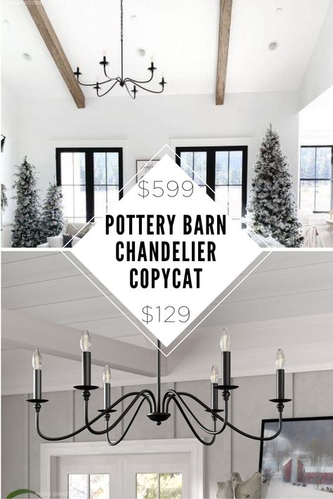 Light Ideas Kitchen, Lucca Chandelier, Kitchen Light Ideas, Farmhouse Chandelier Dining Rooms, Black Chandelier Dining Room, Lighting Ideas Kitchen, Pottery Barn Chandelier, Kitchens Lighting, Dinning Room Light Fixture