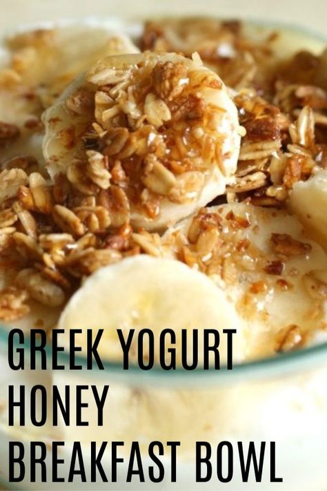 Greek Yogurt Honey, Bowl Desserts, Honey Breakfast, Yogurt Honey, Breakfast Bowls Recipe, Yogurt Bowls, Six Sisters Stuff, Healthy Breakfast Recipe, Yogurt Breakfast