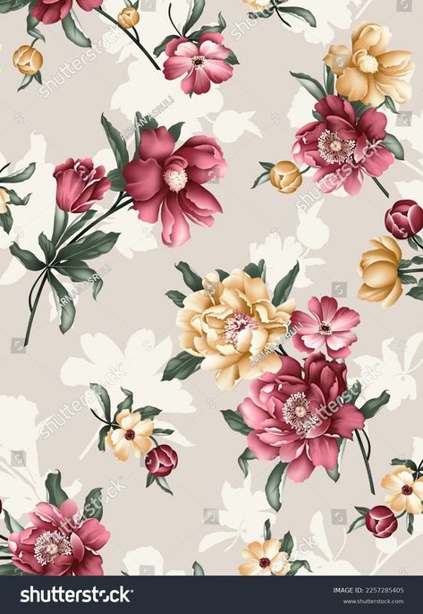 Flowers Allover, Flower Pattern Design Prints, Flower Allover, Cute Flower Pattern, Canadian Smocking, Allover Design, Flower Pattern Design, Flower Art Images, Pattern Images