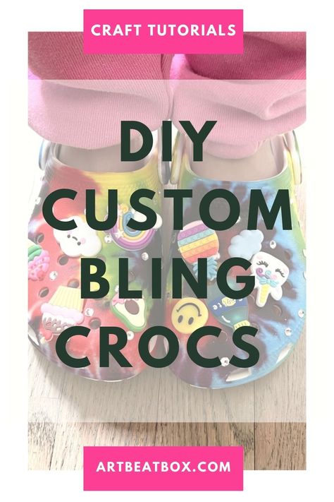 Step up your summer fashion game with my DIY tutorial on creating custom bling crocs. Learn how to embellish your favorite footwear with rhinestones and make a statement wherever you go. Click to learn how to make this fun DIY craft in 4 easy steps! #CraftIdeas #RhinestoneCrafts #SummerFashion Custom Crocs Diy Rhinestone, How To Bling Crocs Diy, Bling Crocs Shoes Diy, Diy Croc Charms, Custom Crocs Diy, Plain Crocs, Wedding Crocs, Crocs Diy, Craft For Summer