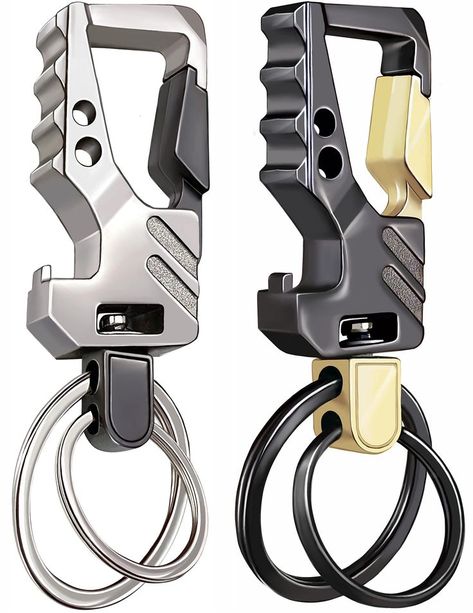 2Pcs KeyChains EDC Key Rings Key Chains Bottle Opener Auto Car Keys Tactical Carabiner Keychain with Clip Carabiner Keychain, Car Key Holder, Keychain Clip, Purse Hardware, Key Chain Holder, Bottle Opener Keychain, Beer Opener, Key Organizer, Keychain Set