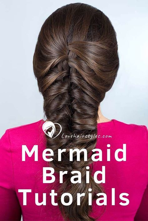 Mermaid Braid Tutorials And#8211; It’s Not As Hard As It Seems ★ How To Mermaid Braid, Mermaid Hair Braid, Mermaid Plait, Wedding Hair Easy, Mermaid Braid Tutorial, Mermaid Wedding Hair, Mermaid Hairstyles, Mermaid Braids, Hairstyles Step By Step