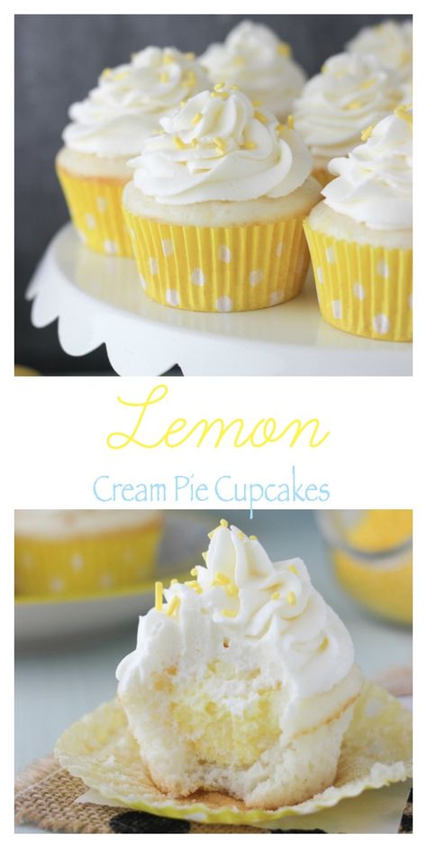 Ww Cake Mix Recipes With Diet Soda, Healthier Muffins, Cream Pie Cupcakes, Whip Frosting, Ww Sweets, Lemon Cream Pie, Light Dishes, Cream Cheese Whipped Cream, Cupcakes Lemon