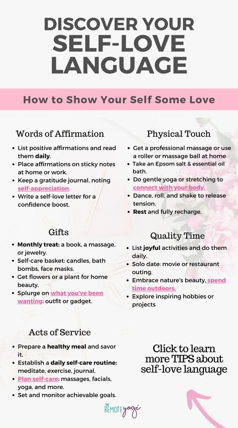 Self-love is an essential part of our well-being. It help us understand the ways in which we prefer to show love towards ourselves. If you’re wondering how to find your self-love language, there are several ways to do so... Love Language Self Love, How To Do Self Love, Love Laungages List, How To Have Self Love, Love Language Self Care, Self Love Language, Types Of Love Language, Journal List, Confident Body Language