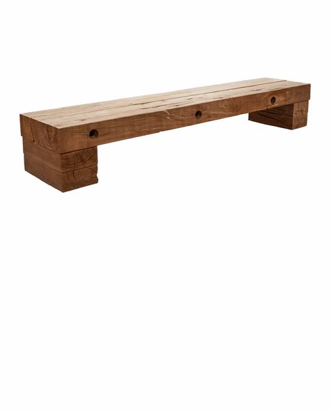 Rustic plank bench made of reclaimed azobé wood | Thors Design Plank Bench, Unique Bench, Sustainable Materials, Bench, Wood, Design