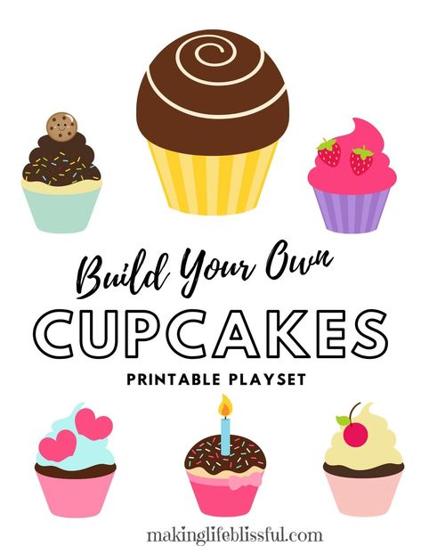 Cupcake Activity for Kids, Bake Shop Dramatic Play Printable, Pretend Play Bake Shop, Busy Book Preschool Activity - Etsy Birthday Candles Printable, Building Preschool, Cookie Activities, Cupcake Printable, Kids Vision Board, Dragonfly Craft, Kids Craft Box, Dramatic Play Printables, Space Crafts For Kids