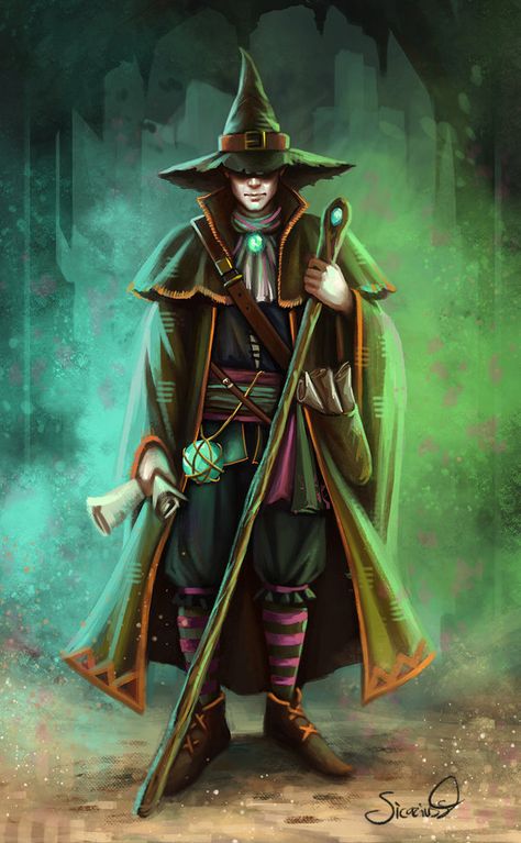 Green Wizard, Advanced Dungeons And Dragons, Fantasy Witch, Magic Man, Witch Art, Dark Ages, Medieval Art, Fantasy Rpg, Character Ideas