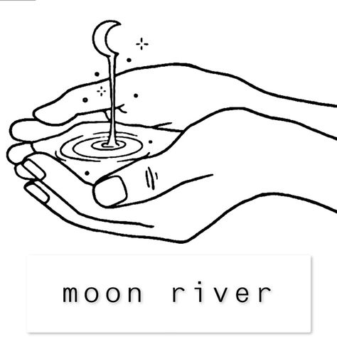 Moon Song Tattoo, Moon River Tattoo, River Artwork, Reflection Tattoo, River Drawing, Story Names, River Tattoo, Song Tattoos, Tattoos Inspo