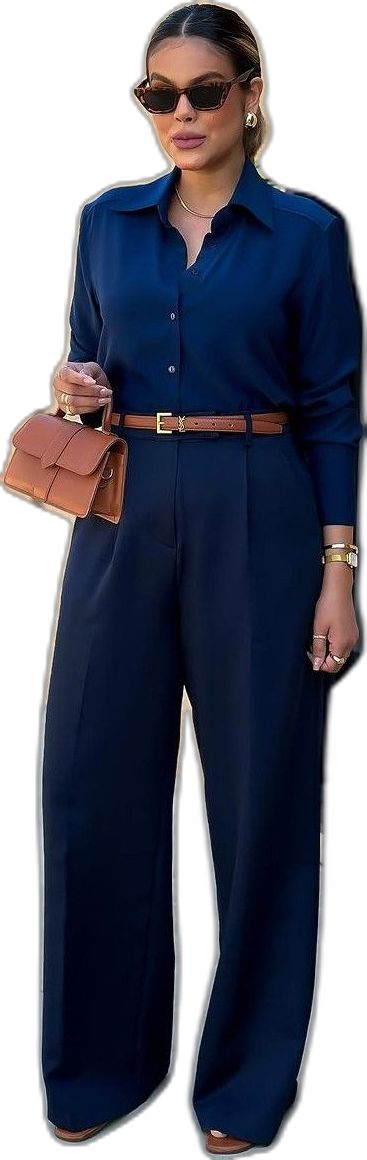 Navy Monochromatic Outfit, Navy Outfits, Monochromatic Outfit, Navy Outfit, Outfits For Women, Office Wear, Chic Outfits, Fashion Inspiration, Style Inspiration