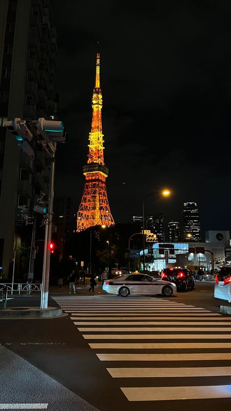 #tokyo #tokyotower #red #tower #japan #streets Tokyo Tower Night, City Tokyo, Streets Of Tokyo, Japan Tokyo City, Japan Night Life, Japan Vacation Aesthetic, Japan Astetic, Tokyo Tower Aesthetic, Japan Pics