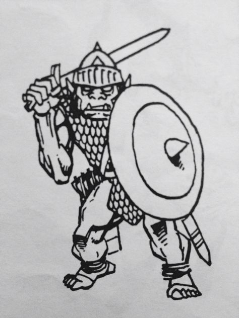 Orc from the Middle-Earth Role Playing book, published in 1986. Artist uncredited, but could be Denis Loubet. Orc Tattoo, Lotr Tattoo, Notebook Drawing, Dc Comics Wallpaper, Fantasy Tattoos, D Tattoo, Fantasy Aesthetic, Middle Earth, Role Playing