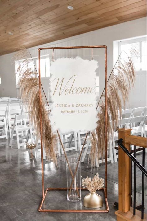 Creative Acrylic Wedding Sign Ideas to Personalize Your Big Day | Claritynco Boho Wedding Ceremony, Boho Wedding Decorations, Future Wedding Plans, Neutral Wedding, Acrylic Wedding, Wedding Welcome Sign, Wedding Welcome Signs, Wedding Signage, Wedding Deco