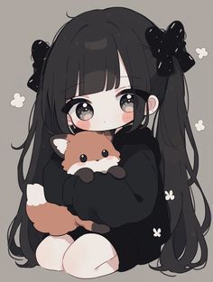 Image Girly, Whatsapp Wallpaper Cute, Anime Black Hair, Images Kawaii, Chibi Anime Kawaii, Cute Anime Chibi, Manga Cute, Dessin Adorable, Cute Little Drawings