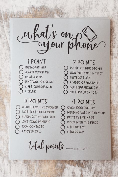 Fun Bridal Shower Games, Bridal Shower Planning, Unique Bridal Shower, Printable Bridal Shower Games, Wedding Shower Games, Phone Games, Bachelorette Party Games, Bridal Shower Game, Wedding Games