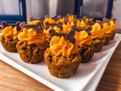 Sweet Potato Pup Cakes, Sweet Potato Dog Cake, Pupcakes Dog Sweet Potato, Cake Pops For Dogs, Dog Birthday Cake Sweet Potato, Sweet Potato Muffin Recipe, Puppy Birthday Cakes, Sweet Potato Cupcakes, Dog Cake Recipes