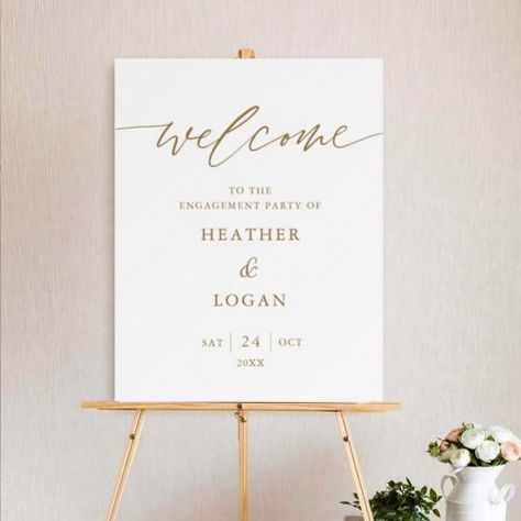 $78.25 | Gold Welcome To The Engagement Party Welcome #welcome sign, welcome to the engagement party, engagement party, engagement sign, engagement welcome sign, engagement dinner, we're engaged, engagement decorations, rustic engagement, gold engagement Engagement Party Signs Welcome, Engagement Signage, Welcome Sign Engagement, Engagement Welcome Sign, Engagement Party Welcome Sign, Engagement Board, Gold Engagement Party, Engagement Signs, Engagement Dinner