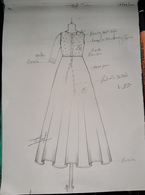 Anarkali Dress Illustration Sketch, Anarkali Illustration Sketch, Frock Sketch, Kurti Sketch, Frock Drawing, Sketch Indian, Gown Sketch, Embroidery Sketch, Freehand Sketch