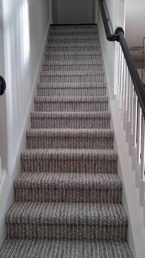 Fully Carpeted Stairs, Basement Stair, Carpeted Stairs, Basement Stairs Ideas, Stair Ideas, Basement Renovation, Basement Stairs, Basement Renovations, Carpet Stairs