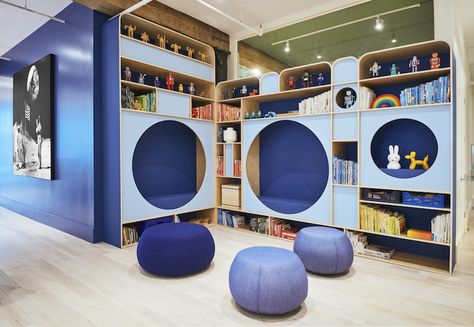 Family Hub, Library Shelves, Jeff Koons, Play Spaces, Secret Rooms, Play Space, Family Crafts, Soho House, Coworking Space