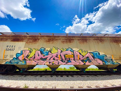 #graffiti #tagging #spraypaint #art #artwork #streetart #trains #train #railroad Car Graffiti, Train Graffiti, Graffiti Tagging, Rail Car, Art Graffiti, Street Art Graffiti, Art Artwork, Street Art, Graffiti