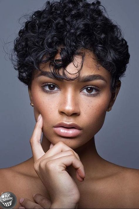 Short Curly Pixie, Twa Hairstyles, Stylish Haircuts, Short Pixie Haircuts, Natural Beauty Tips, Hairstyles Medium, Short Curly Hair, Short Bob Hairstyles, Wigs For Black Women