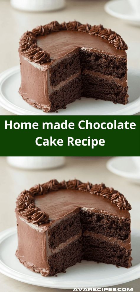 Need a family-friendly dessert that everyone will love? Discover this homemade chocolate cake recipe, featuring a luscious chocolate frosting. It’s sure to be a hit at birthdays, holidays, or any special occasion. Home Made Chocolate Cake, Easy Homemade Chocolate Cake, Assorted Cheesecake, Dessert Ideas Simple, Creative Dessert Ideas, Unique Recipes Desserts, Rich Cheesecake, Tasty Cookies, Cookie Recipes Unique