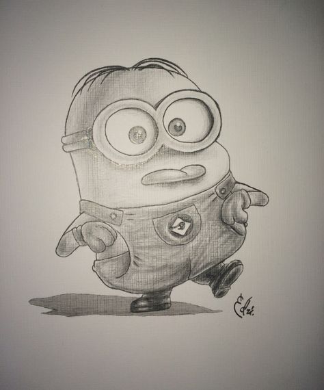 Bob The Minion Drawing, Minions Drawing, Minion Sketch, Minion Drawing, Minion Art, Disney Art Drawings, Sketchbook Drawings, Art Drawings Sketches Pencil, Beauty Art Drawings