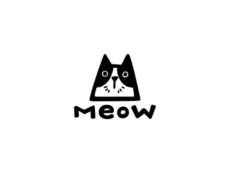 Meow by Darina Darvin on Dribbble Dog Cat Logo, Dog And Cat Logo, Ticket Logo, Cat Logo Design, Christmas Tree Drawing, Line Sketch, Garden State, Dog Logo, Cat Character