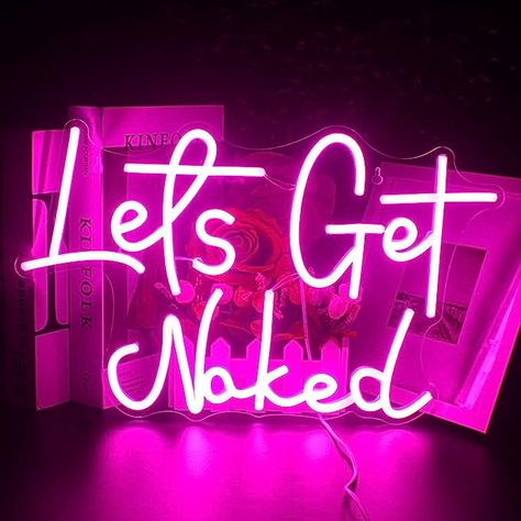 Let's Get Naked Neon Signs,Bathroom Neon Sign，Neon Signs for Wall Decor, Light Up for Bedroom Salon Home,LooKLight Led Neon Light for Wall , USB Powered Led Neon Signs for Bedroom Decor,Game Room Decor,Aesthetic Room Decor - - Amazon.com Room Neon Signs, Neon Signs For Bedroom, Signs For Bedroom, Sign For Room, Vintage Marquee Sign, Vintage Wedding Signs, Wall Hanging Lights, Girl Bathrooms, Hiasan Bilik Tidur