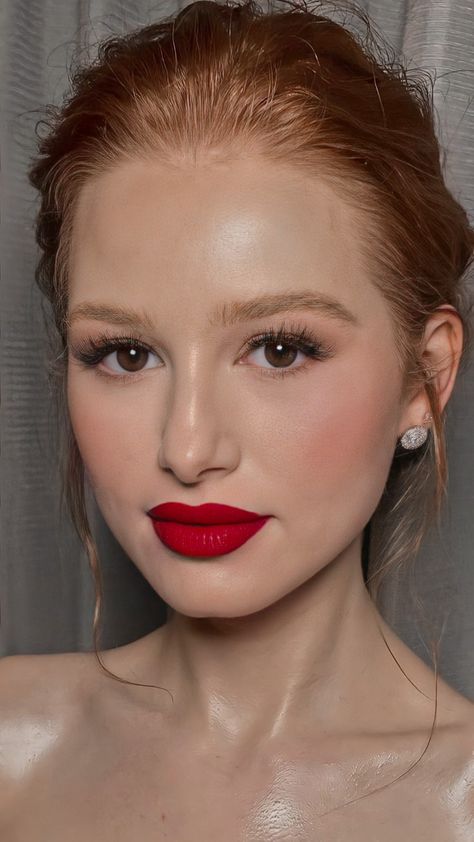 Madelaine Petsch, Red Lipstick, Ginger, A Woman, Makeup, Red, Make Up