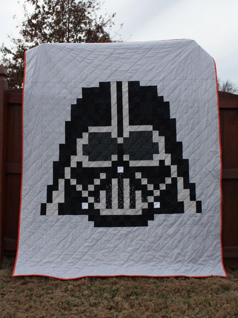 The Dark Side Quilt Pattern An Unofficial Darth Vader/Star | Etsy Darth Vader Quilt, Crochet Star Wars, Star Wars Sewing, Baby Boy Crochet, Star Wars Quilt, Mini Patchwork, Boy Crochet, Darth Vader Star Wars, Star Wars Crafts