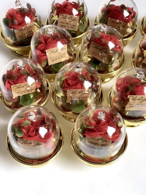 10pcs Wedding favors for guests Wedding favors Favors Dome | Etsy Beauty And The Beast Quince, Beauty And The Beast Wedding Theme, Beauty And Beast Birthday, Sweet 16 Party Favors, Beauty And Beast Wedding, Red Quince, Beauty And The Beast Theme, Quinceanera Favors, Quince Decorations