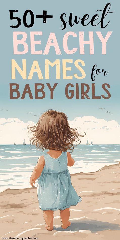 Gorgeous ocean names for girls inspired by the sea, waves and beaches. Beach Names Ideas, Ocean Names Girl, Beachy Girl Names, Beachy Baby Names, Ocean Nursery Girl, Ocean Baby Names, Beach Names, Baby Beach Pictures, Ocean Names