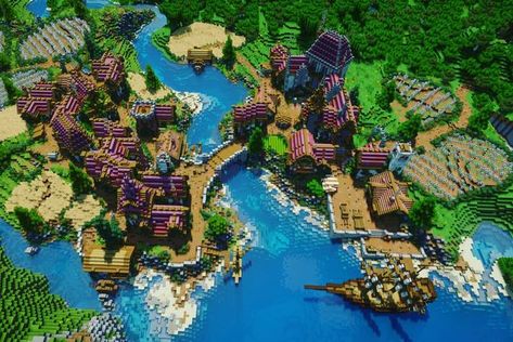 Minecraft Medieval Village, Minecraft Landscape, Medieval Kingdom, Minecraft Building Blueprints, Minecraft Base, Minecraft Kingdom, Minecraft Building Guide, Minecraft Steampunk, Minecraft Village