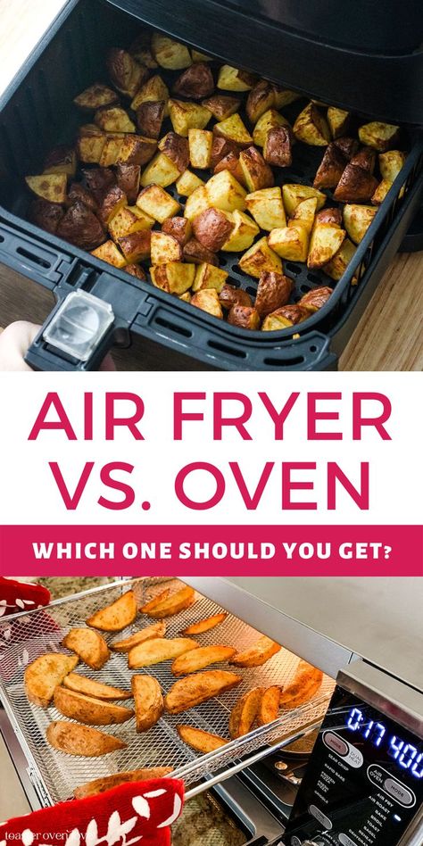 Hand pulling basket of roasted potatoes from an air fryer and gloved hands removing basket of potato wedges from a countertop oven. Toaster Oven Air Fryer, Convection Oven Recipes, Toaster Oven Recipes, Oven Air Fryer, Convection Toaster Oven, Convection Cooking, Air Fried Food, Smart Oven, Countertop Oven