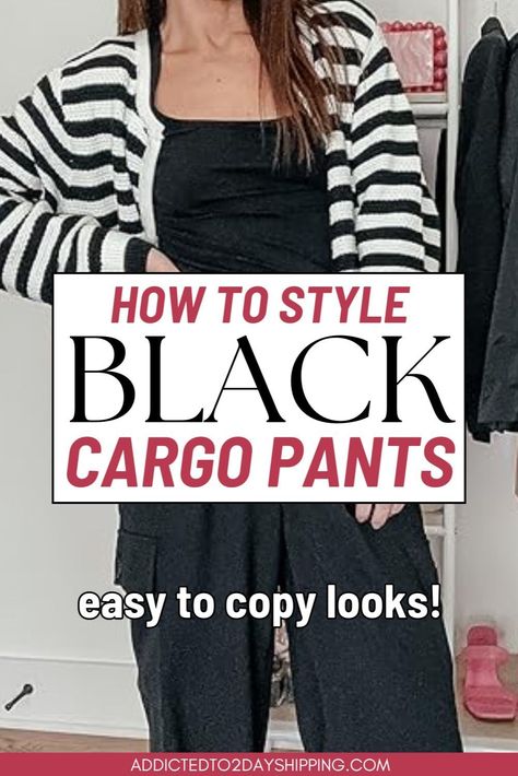 Explore trendy cargo pants outfits with our comprehensive guide on how to style cargo pants. Black cargo pants are a wardrobe staple, and we’ll show you how to create stunning looks that range from edgy to sophisticated. Perfect for fashion enthusiasts looking to make a statement. Black Cargo Pants Outfit Women, Style Black Cargo Pants, Cargo Trousers Outfit, Black Cargo Pants Outfit, Trendy Cargo Pants, How To Style Cargo Pants, Cargo Pants Outfit Women, Black Pants Outfit, Cargo Pants Outfits