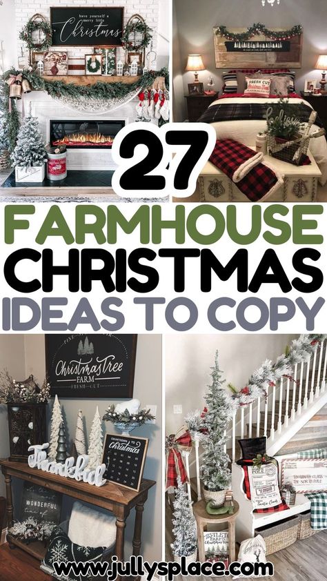 christmas farmhouse decor, farmhouse christmas decor ideas, christmas decorations, christmas decor ideas, farmhouse decor ideas Christmas Farmhouse Decor, Farmhouse Christmas Decor Ideas, Classic Christmas Decorations, Christmas Farmhouse, Spruce Up Your Home, Rustic Holiday, Easy Christmas Crafts, Burlap Ribbon, Farmhouse Christmas Decor