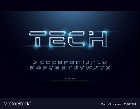 Logo Design Futuristic, Futuristic Typography Design, Sci Fi Fonts, Branding Mood Board Inspiration, Neon Font, Futuristic Typography, Neon Typography, Space Font, Space Concept