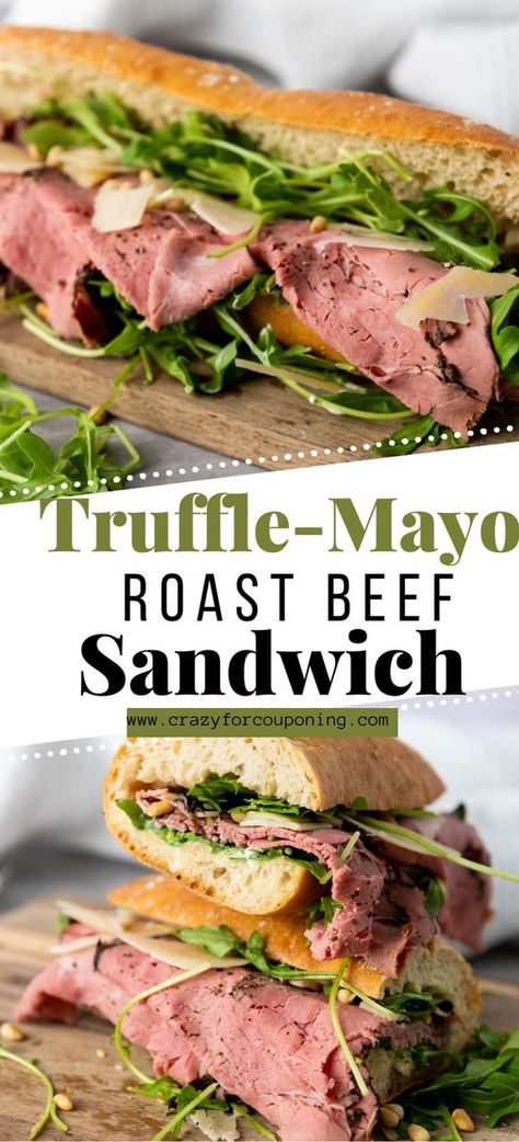 Truffle Sandwich, Juicy Roast Beef, Truffle Mayo, Roast Sandwiches, Inspiralized Recipes, Roast Beef Sandwich Recipes, Rare Roast Beef, Roll Food, Beef Sandwich Recipes