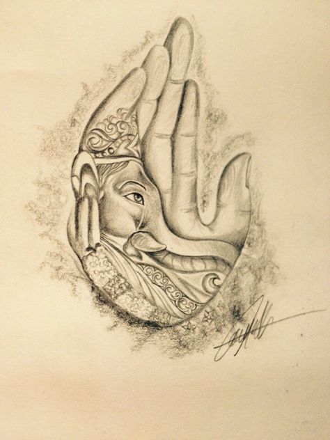 Ganesha Art Pencil Sketch, Gopuram Temple, Ganesha Tattoo Design, Arte Ganesha, Ganesha Sketch, Ganesha Drawing, Elephant Artwork, Ganesh Art Paintings, Ganesha Tattoo