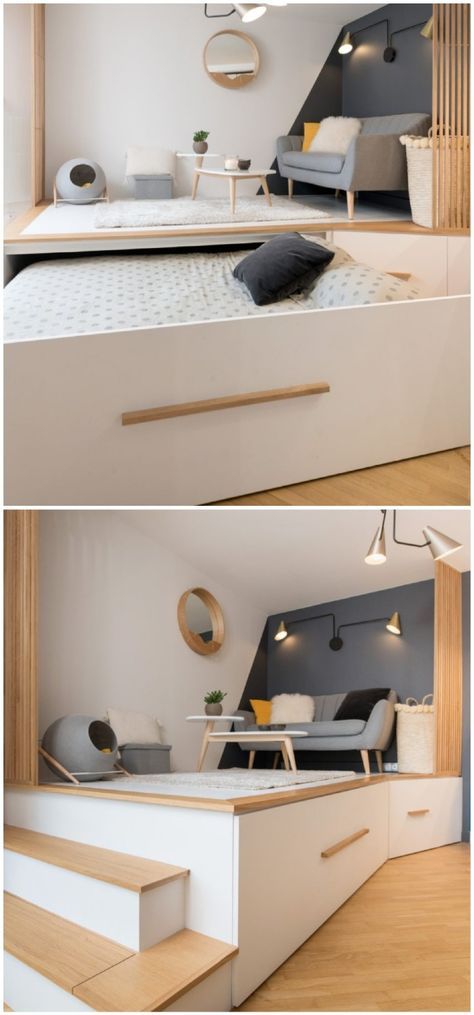 Clever Use Of Space In Home, Space Saving Hallway Ideas, Clever Interior Design, Multifunctional Furniture Small Spaces Living Room, Using Vertical Space Storage Ideas, Diy Multifunctional Furniture, Using Vertical Space, Maximising Space In A Small Bedroom, Clever Apartment Ideas